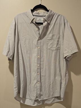 Croft and Barrow Men's Short-Sleeve Button-Down Shirt - Light Gray